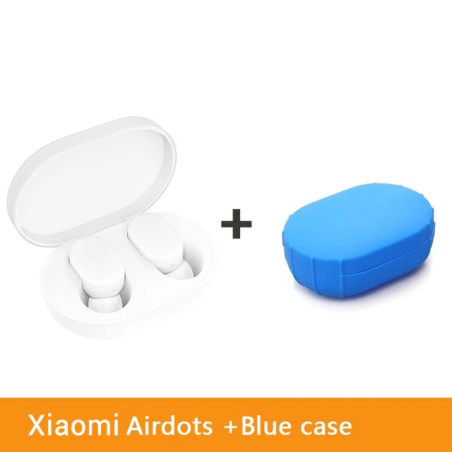 Add Blue Box Xiaomi AirDots MIjia TWS Bluetooth 5,0 наушники-вкладыши Молодежная версия стерео бас наушники с микрофоном наушники AI управление - Цвет: Add Blue Box