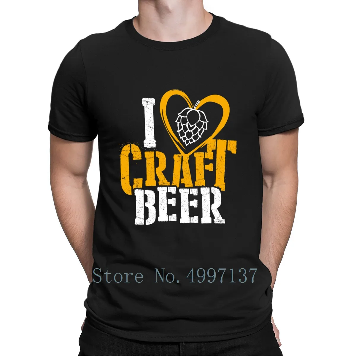 

I Love Craft Beer T Shirt Funny Casual Spring Autumn Kawaii Round Collar Interesting 100% Cotton Personalized Homme Shirt