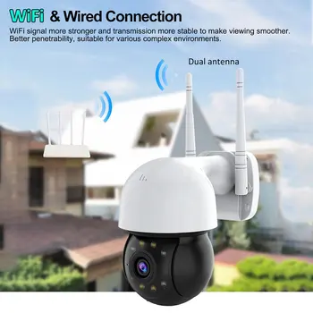 

HD 1080P WIFI IP Camera Outdoor Security Camera PTZ 4X Zoom Infrared Night Vision Hemisphere CCTV Camera Two Way Audio