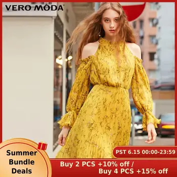 

Vero Moda Women's Mid-length Printed Pleated A-lined Dress | 31917D505