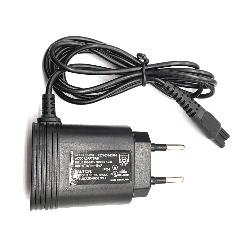 HQ850 Charger 8V 100MA Euro Power Adapter for PHILIPS HQ915 HQ916 HQ988 HQ909 S5077 S5080 S5077 S5079 S5080 FT618 FT658 FT668