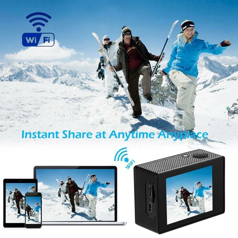 Топ 4K Wifi Экшн-камера 1080P Hd 16Mp шлем Cam водонепроницаемый Dv пульт дистанционного управления спортивный видео Dvr