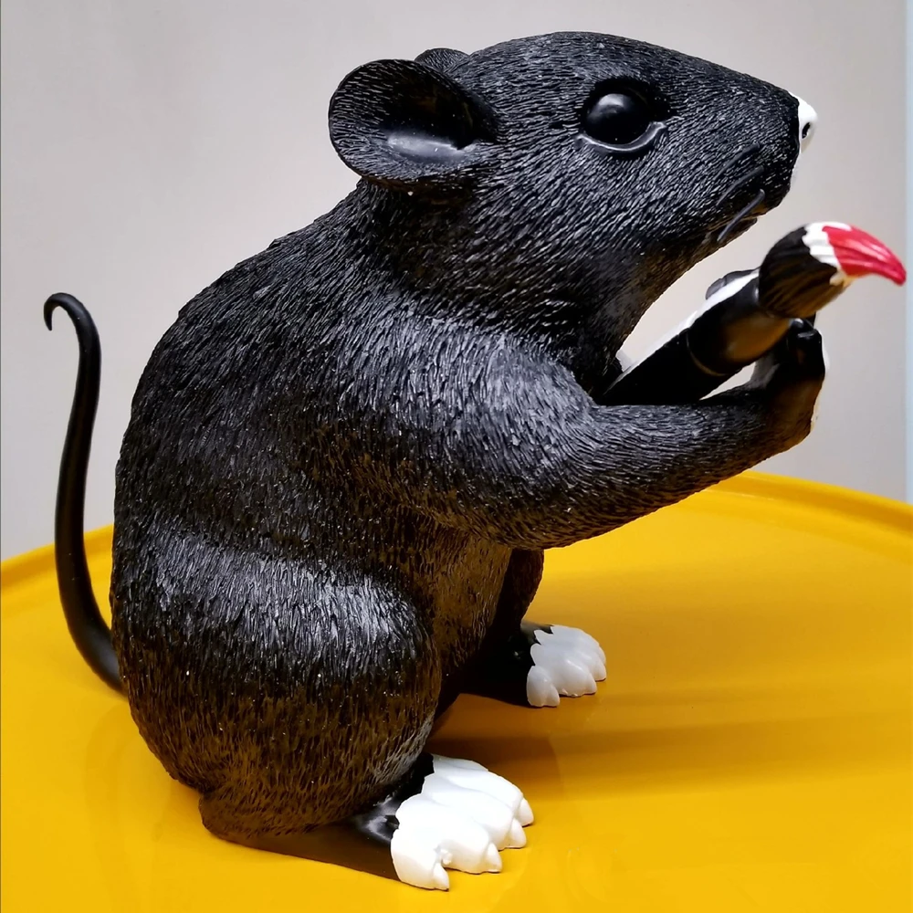 Modern Art Banksy Love Rat Street Art, Black and White Rat