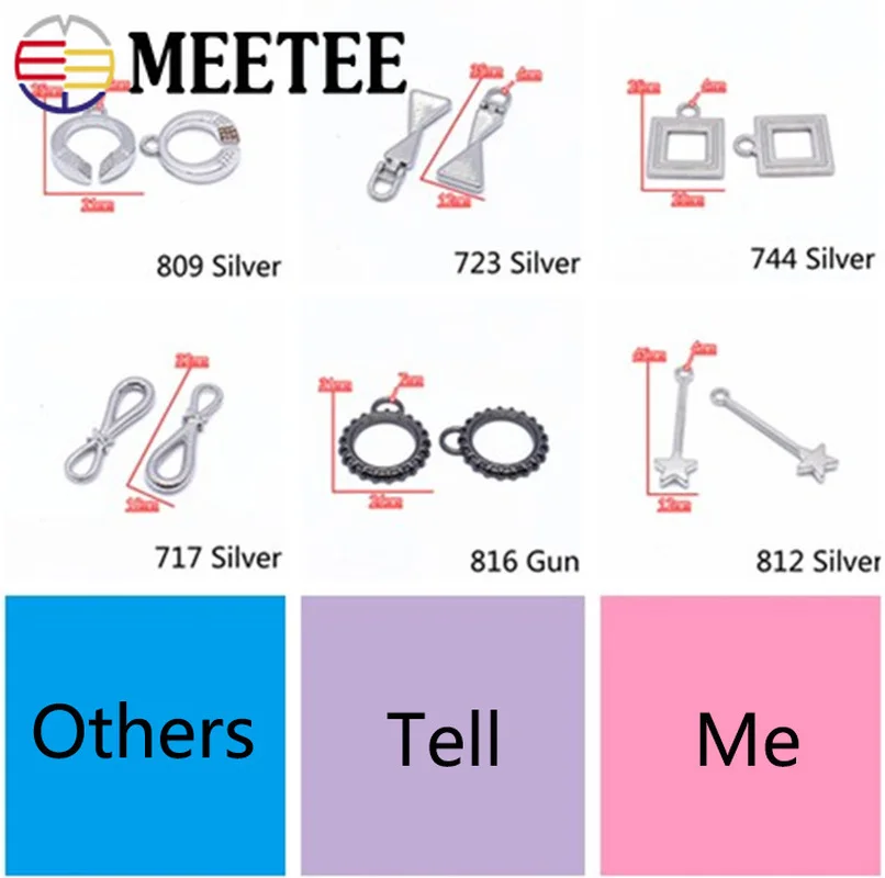 Meetee 5/10 шт. металлический ползунок пряжки застежка-молния сумки кулон крючок DIY Чемодан одежды пулер ограничитель молнии аппаратных аксессуаров ZT016