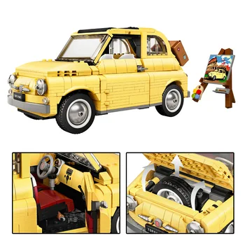 

IN STOCK Yellow Car City FIATED 500 Series Fit Technic Creator Building Blocks Bricks 10271 42111 Charger Children Kid Gift Toy