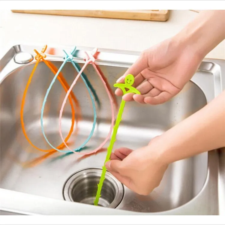 

Kitchen Bathroom Sink Pipe Drain Cleaner Pipeline Hair Cleaning Removal Shower Toilet Sewer Clog Long Line Plastic Hook