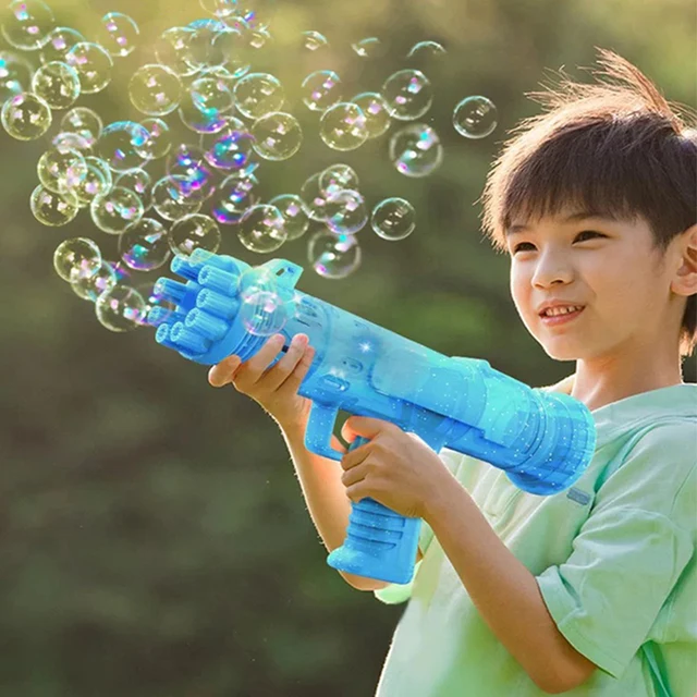 Kids Automatic Gatling Bubble Gun Toys Summer Soap Water Bubble Machine Electric Bubble Machine For Children Gift Toys Bath Toys 3