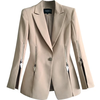 

SONDR Spring Autumn New Solid Blazer Women Plus Size Long Sleeve Suit Jacket Women Fashion Slim Outerwear Ladies Blazers Tops