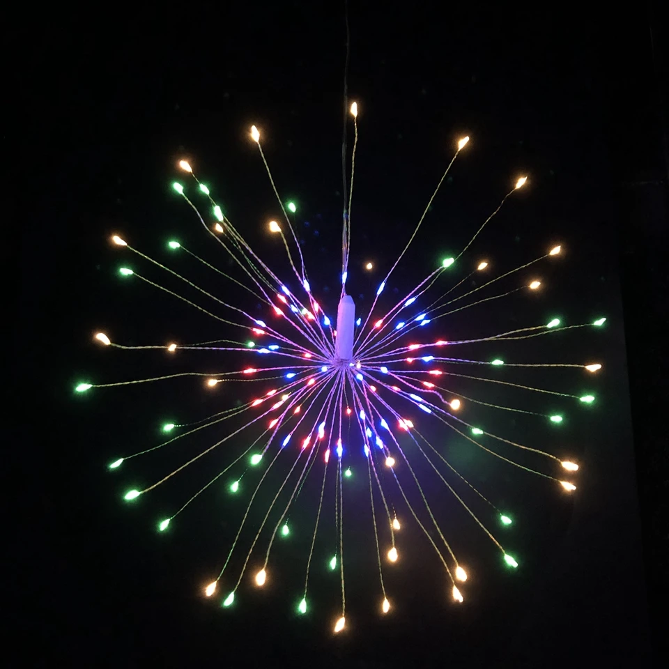 2Pcs/Lot Remote Control Hanging Starburst String Lights 120 200Leds Firework Christmas Lights Garland Party new year decoration