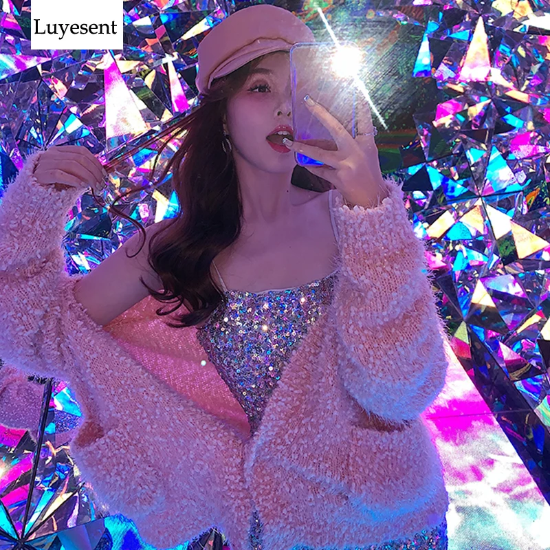 #Special Offers Sweet Pink Little Tassel Lady Cardigan Sweater 2020 Woman Pocket Lantern Long Sleeve Loose Knit Top Autumn Korean Style Jumper #Special Offers Sweet Pink Little Tassel Lady Cardigan Sweater 2020 Woman Pocket Lantern Long Sleeve Loose Knit Top Autumn Korean Style Jumper