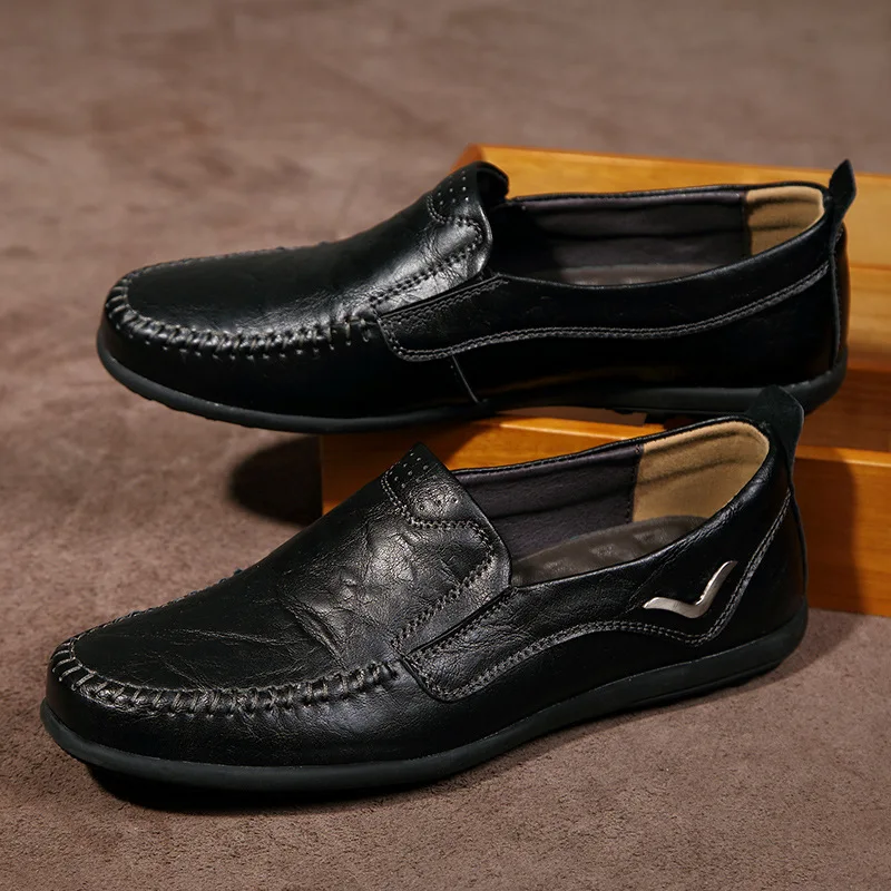 Мужские лоферы Повседневная кожаная обувь Zapatos De Hombre Мокасины без застежки