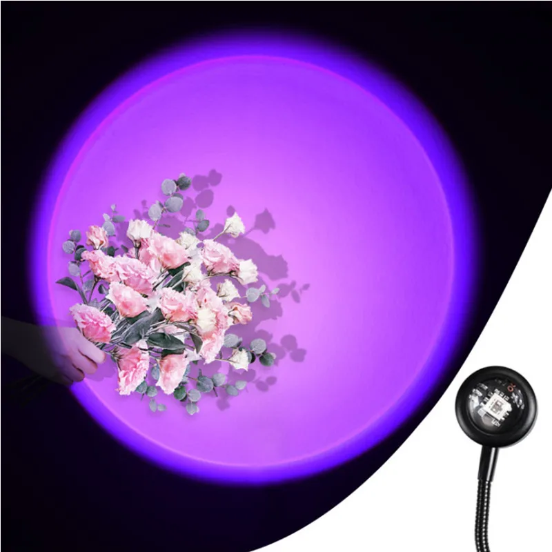 

USB Led Night Light Mini Car Roof Rainbow Sunset Projection Lamp For Auto Home Bedroom Wall Decoration Lighting Ambient Lights