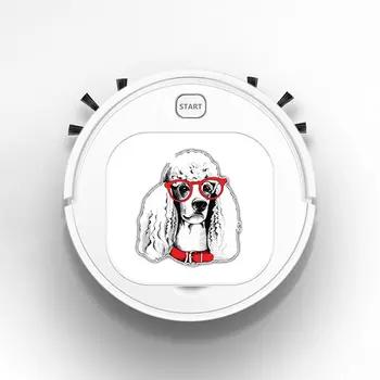 

Auto USB Sweeping 1800Pa Multifunction Smart Robot Vacuum Cleaner Dry Wet Floor Cleaner Fashion Poodle Dog Face Sketch