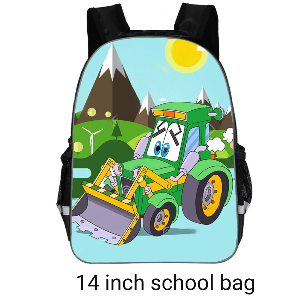 14 inch schoolbag Тракторная школьная сумка для мальчиков, ортопедический Детский рюкзак для малышей, школьный рюкзак с рисунком, лучшие школьные рюкзаки, школьный рюкзак, рюкзак - Цвет: 14 inch schoolbag