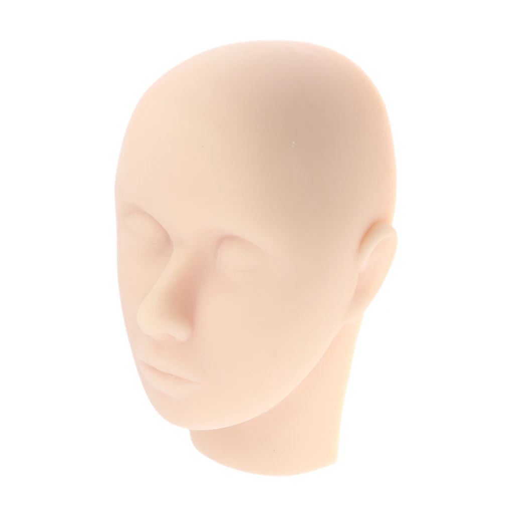 Silicone Practice Cosmetology Mannequin Head for Eyelash Extensions Face Painting Makeup Massage Practice Head Model