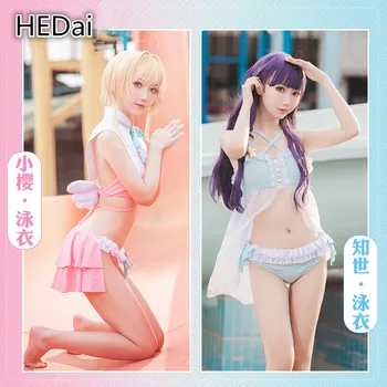 

Card Captor KINOMOTO SAKURA Tomoyu Cosplay Costume Swimsuit Woman Sexy Summer Bikini Swimwear