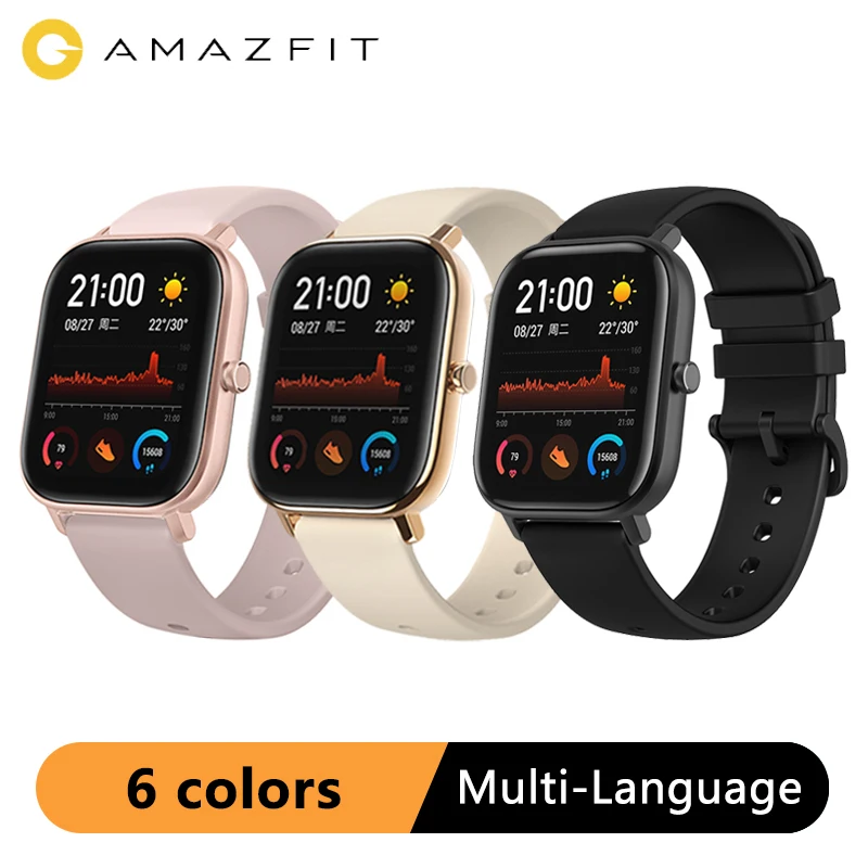 Глобальная версия Amazfit GTS Смарт-часы gps AMOLED для бега спортивный Пульс 5ATM водонепроницаемый браслет Смарт-часы Android Amazfit