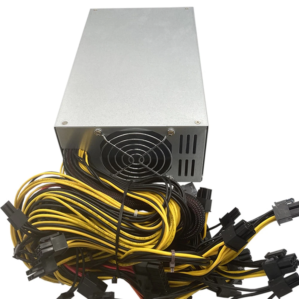 US $61.25 1600W 180240V ETH Mining Machine Power Supply 10 x 6pin 80 Efficiency Support MultiGPU For Bitcoin Mining Device