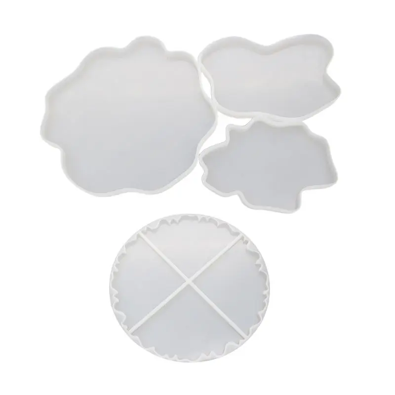 

DIY Crystal Epoxy Mould Irregular Coaster Cup Pad Mold Handmade Resin Molds