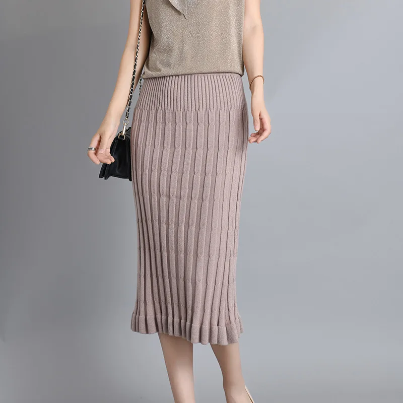 

Spring And Autumn New Style Korean-style Ladies' Half-length Solid Color Lace-up Torsion Floral Skirt Elegant Sheath Hem Versiti