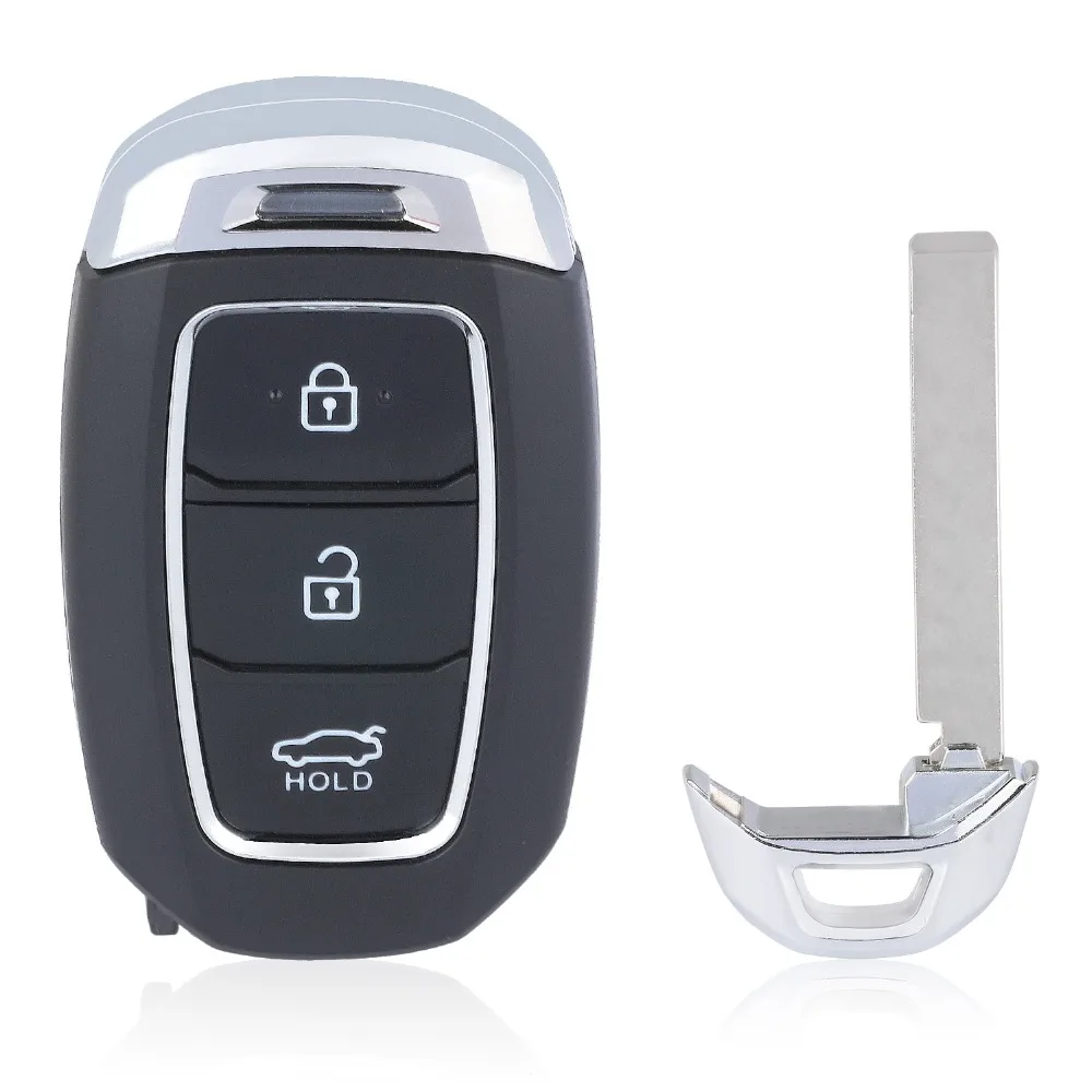 Keyecu смарт-пульт дистанционного ключа оболочки чехол Fob 3 кнопки для hyundai Tucson I30 Creta Solaris