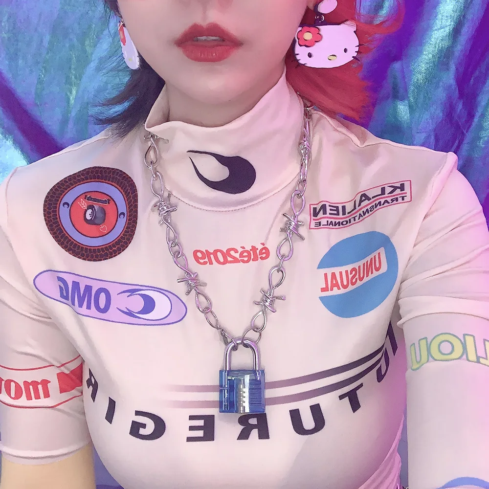 Эксклюзивный harajuku unif стиль нержавеющая сталь Сердце itgirl чокер с бусинами colar для женщин милое ожерелье в панк-стиле Collares Mujer