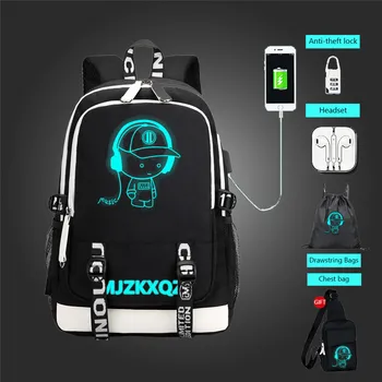 

New Cartoon Backpack Kids Bag Backpack Usb Charging Schoolbag Student School Bag 3D Print Computer Bag Teenage Boys Bookbag