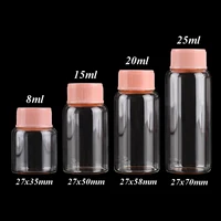5pcs Dia 27mm 8ml/15ml/20ml/25ml Glass Bottles Glass Jars with Pink Plastic Lids Spice Jars Glass vessels Message Bottles 1