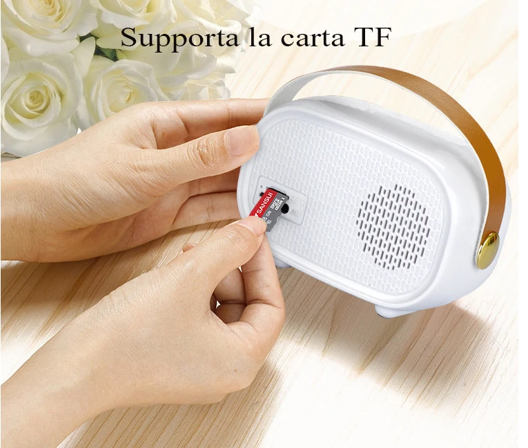 Цифровой fm-радио, многофункциональный MP3-плеер, деревянный радиоприемник с ручкой, Портативный ретро bluetooth-динамик с поддержкой TF карты/USB входа