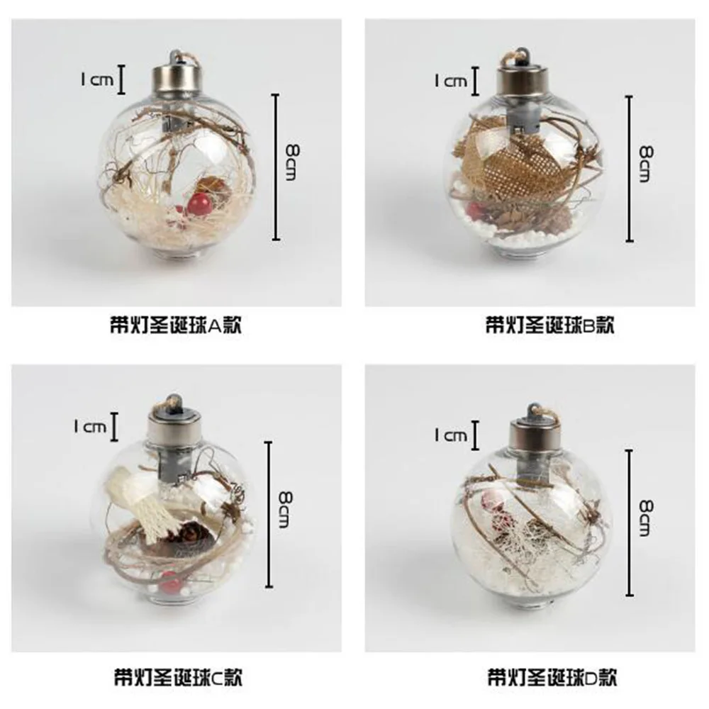1 шт. Высокое качество Рождественская елка шар светодиодный светильник Открытый Сад Кемпинг подвесной светодиодный круглый шар огни Рождественские украшения - Цвет: A