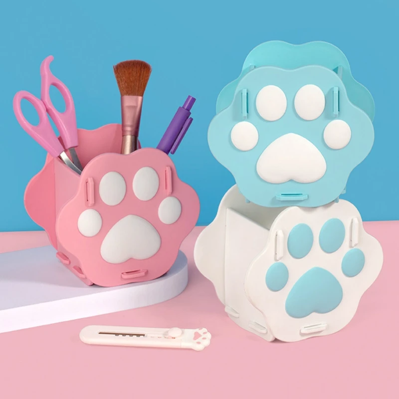 

Pen Holder Stationery Holder Lovely Cat Paw-shaped Desk Pen Holder Large Capacity Home Desktop Organizer Office School Supply