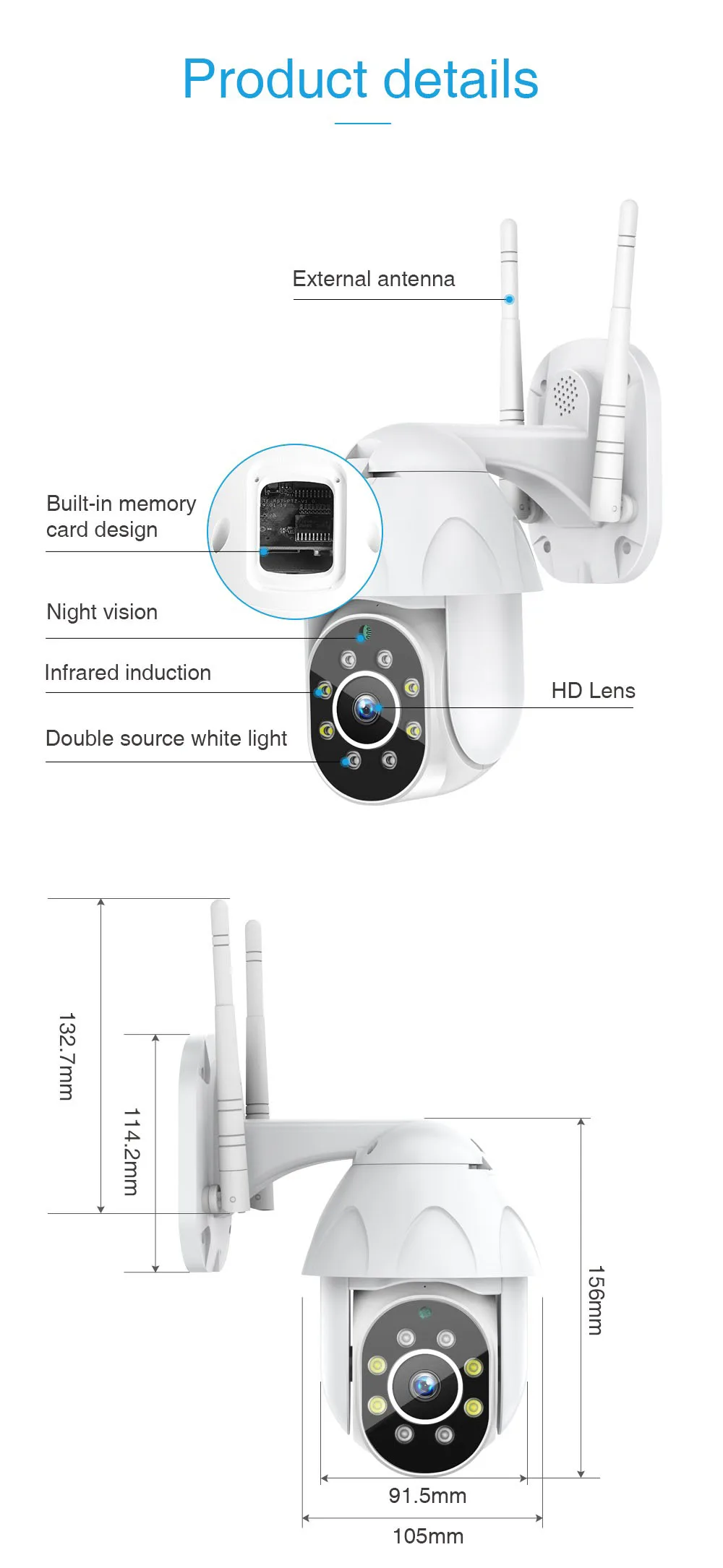 Автоматическое отслеживание Открытый IP камера WiFi 1080 P HD Скорость купольные камеры видеонаблюдения Водонепроницаемая камера