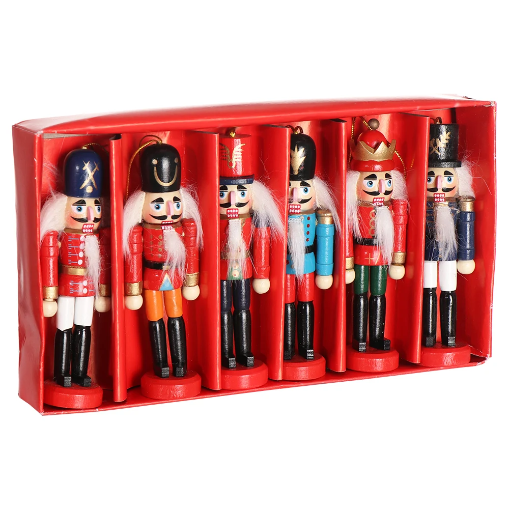 

1Pc Exquisite Random Color Wooden Nutcracker Decorative Handcraft for Friends Children Gifts Christmas House Office Home Display