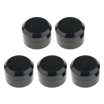 

5 Pieces Plastic Mini Refillable Cream Empty Lip Balm Container Jars Nail Arts Pots