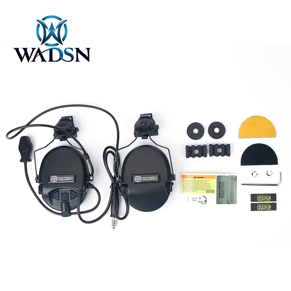 Wadsn Army Tactical Hunting Shooting Headsets Sordin Communication Version Headphones with Fast Helmet Rail Adapter Set | Спорт и