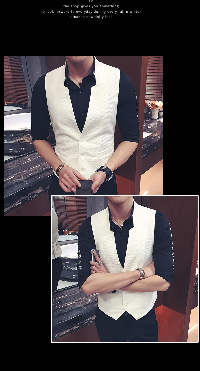 Брендовая одежда Весенняя мода для мужчин slim fit Жилет для делового костюма/мужской Высококачественный чистый хлопок досуг Ma3 jia3 размер S-5XL