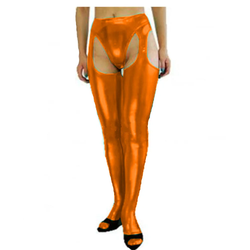 20 Colors Hollow Out Hot Sexy Stockings Women Footed Pencil Leggings Exotic Shiny Metallic Pants Novelty Nightclub Costume