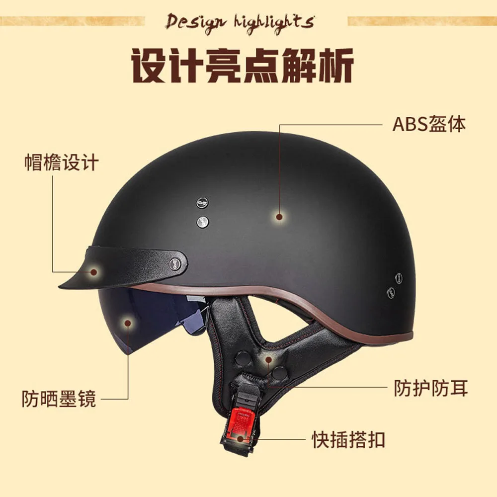 HEROBIKER мотоциклетный шлем Ретро КАСКО Мото шлем с открытым лицом скутер мотоциклетный гоночный мотоциклетный шлем с точечной сертификацией