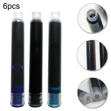 6 шт/Одноразовая цветная перьевая ручка чернильный картридж заправка универсальный дизайн сменная перьевая ручка чернильный мешок