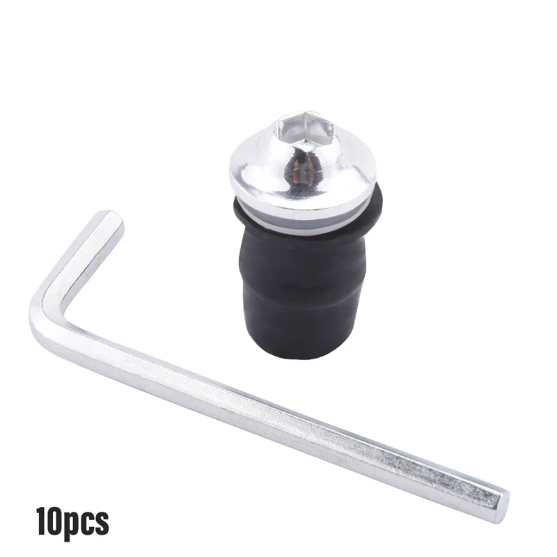 SPELAB 10 шт. M5x16mm Мотоцикл Велосипед ветровое стекло винт гайка крепления болты винт комплект 6 цветов Высокое качество часть - Название цвета: Серебристый