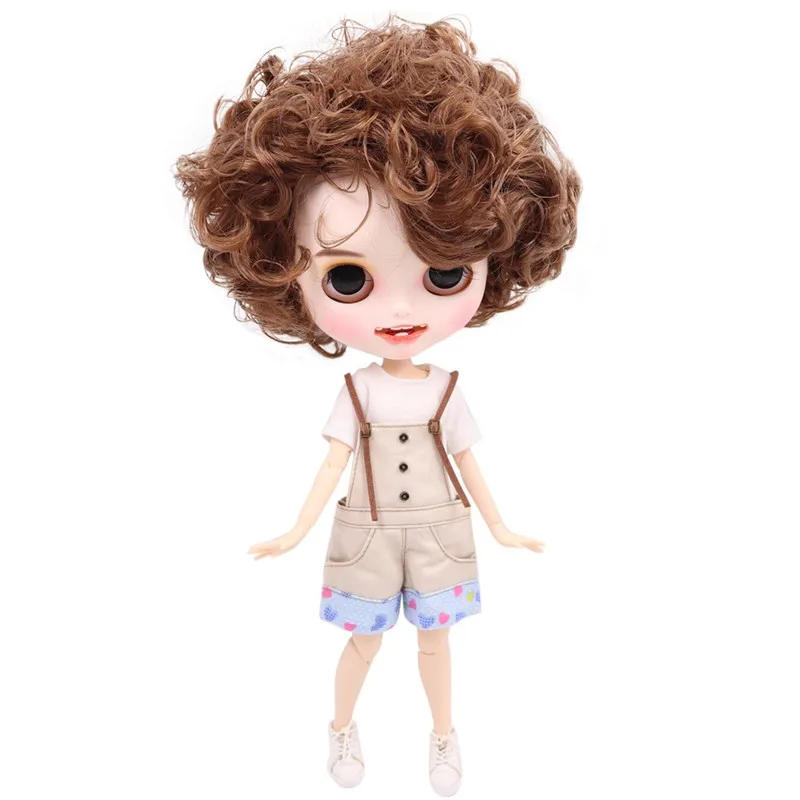 

ICY Nude Blyth Doll For Series No.BL9158 Brown hair Open Mouth with teeth Carved lips Matte face Azone body 1/6 bjd