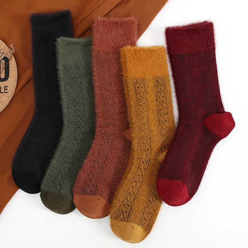 Новинка года; Сезон Зима; красивые однотонные бархатные носки без пятки; удобные дышащие теплые женские носки