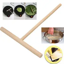 Máquina de crepe prática em forma de t, espalhador de massa, bastão de madeira, faça você mesmo, omelete chinês, ferramentas de tortas, espalhador