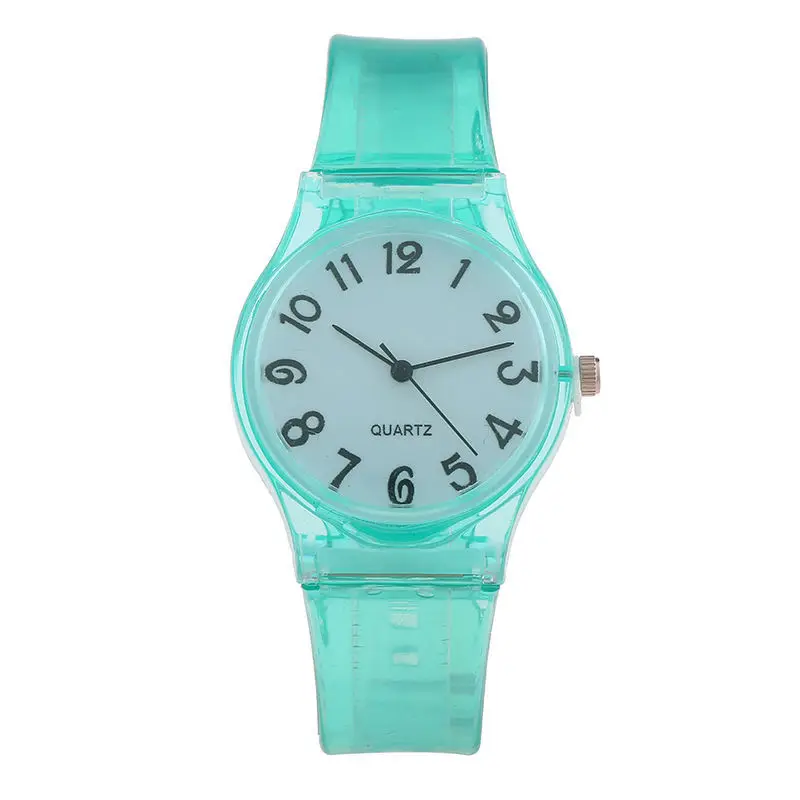 

To Fight a Lot of Hot Sales Simple Arab with Numbers Kids' Watch Casual PVC Belt Students Versatile Watch Currently Available