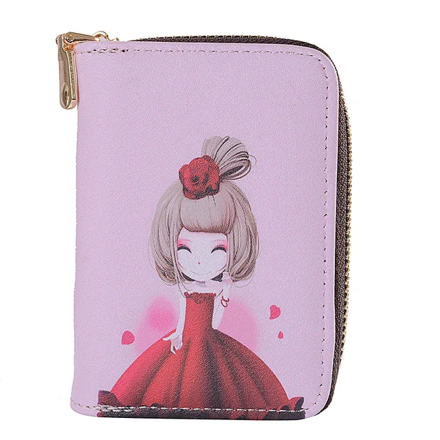 Cartoon pattern children's wallet card bag coin purse Card Holder Passport Cover Credit Card Holder Wallet Card Tarjetero Rfid hong qun nv hai