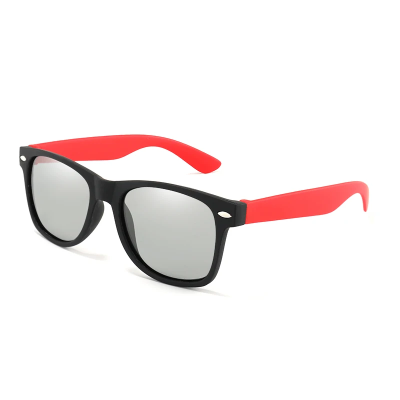 black red Фотохромные солнцезащитные очки поляризованные мужские и женские классические брендовые дизайнерские Хамелеон очки заклепки гибкие Защитные Оттенки очки - Цвет линз: black red