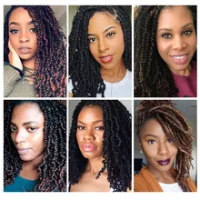 Весна крючком Твист Волосы Кудрявые натуральные косы Плетение Волос Кудрявый Локон Синтетические волосы наращивание