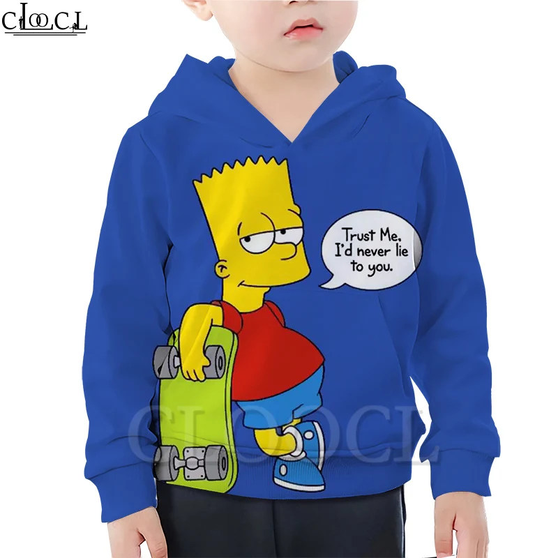 Толстовка CLOOCL из аниме Симпсоны худи для мальчиков и девочек Креативная одежда с