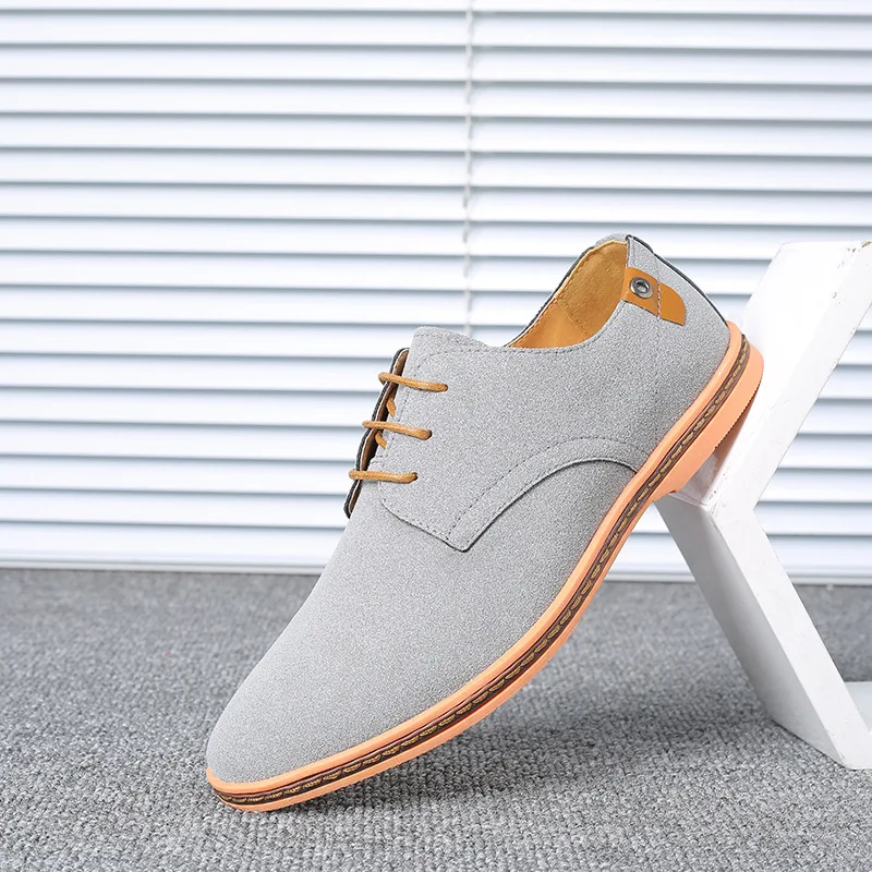 Spring Suede Leather Men Shoes Oxford Casual Shoes Classic Sneakers Comfortable Footwear Dress Large Size Flats mens shoes