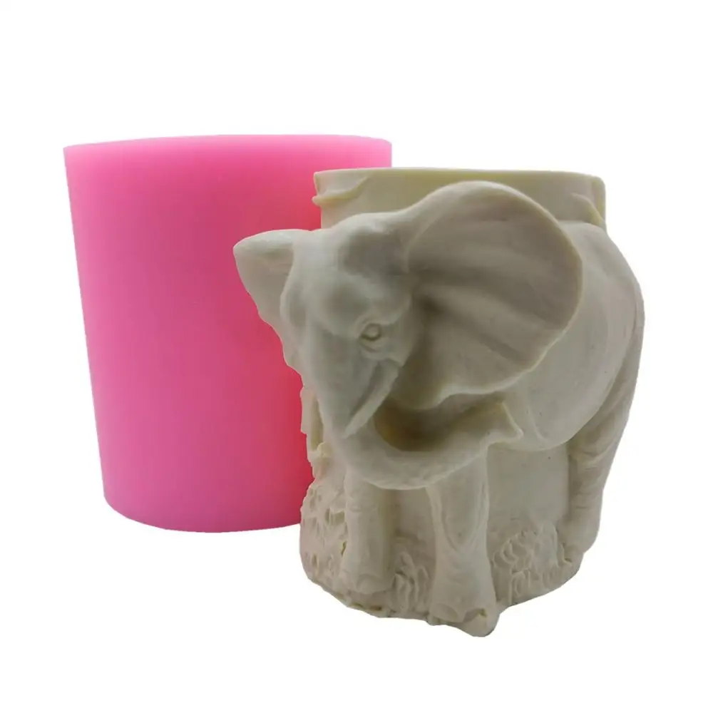 

Elephant Design Pillar Candle Mold Wax Gypsum Molds Decorating Resin Crafts Mould